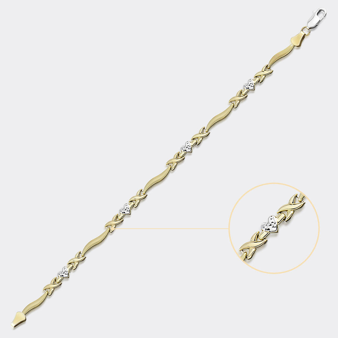 Two Tone Diamond-Cut Stampato Bracelet