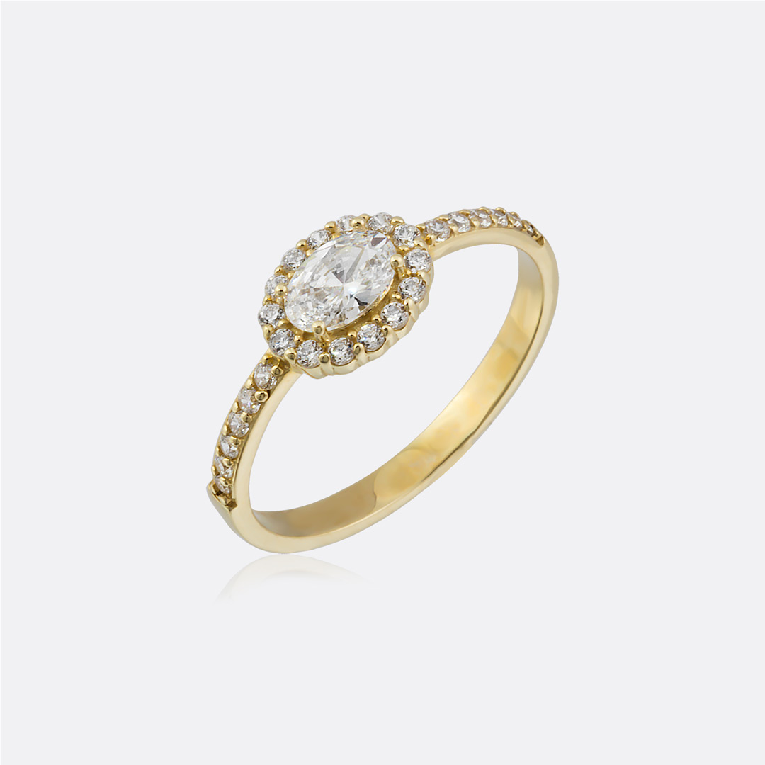 Oval Cubic Zirconia Ring