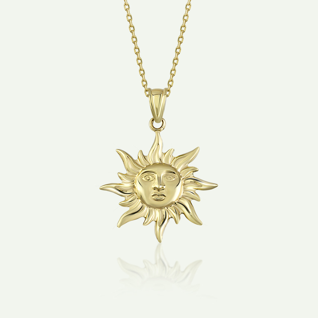 Small Gold Sun Necklace – Gazza Ladra Fine Jewelry