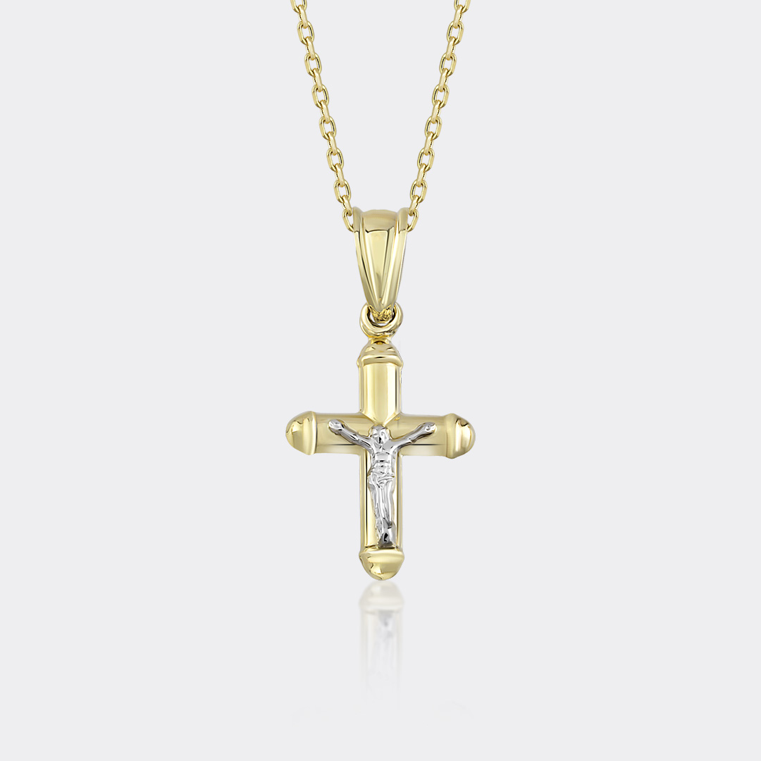 Small Rounded Crucifix Necklace